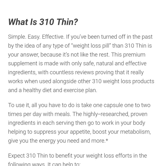 🤩SOLD 310 Nutrition Thin & Metaboost 🤩 - Picture 2 of 8